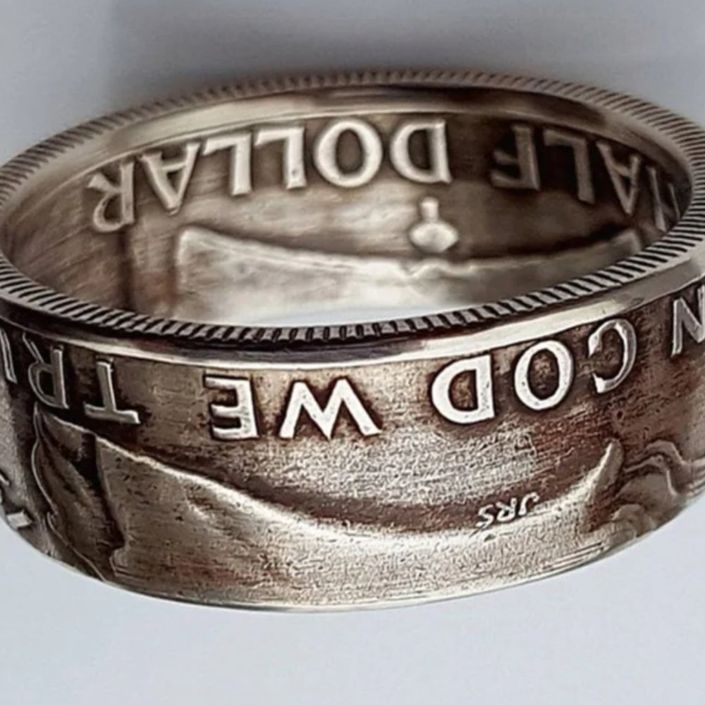 Beautiful 1961 Half Dollar Coin .925 Sterling Silver Band $$$ - Picture 4 of 4